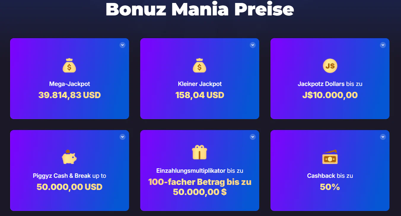 Bitstarz Casino Bonuz Mania Preise mit Jackpots, Cashback und Einzahlungsmultiplikator
